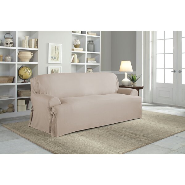 Cotton Duck T-Cushion Sofa Slipcover by Serta