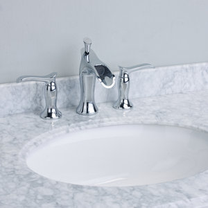 Swanu00ae Double Handle Deck Mount Widespread Waterfall Bathroom Faucet
