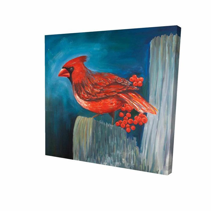 Winston Porter Redbreast Bird On A Branch Oil Painting Print On Wrapped Canvas Wayfair