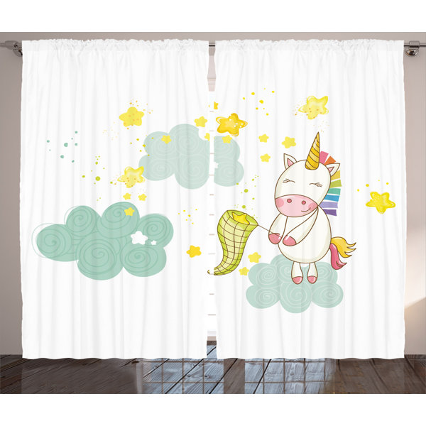 Harriet Bee Matteo Unicorn Baby Unicorn Girl Sitting On Fluffy