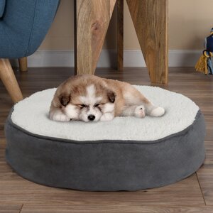 Round Sherpa Memory Foam Pet Pillow