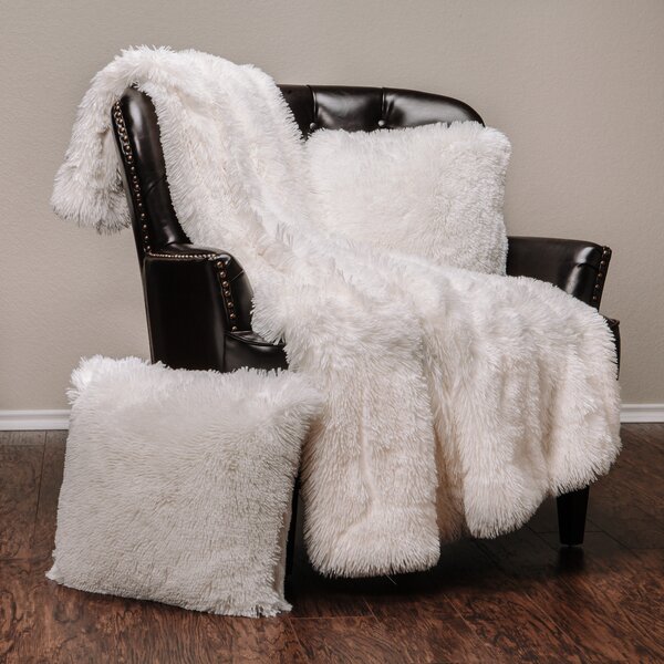 Cora Chick Fuzzy Faux Fur Throw by Mercer41