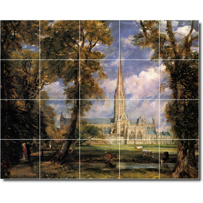 2125 x 17 Ceramic Albert Bierstadt Animal Painting Decorative Mural Tile 423 425 x 425 Set of 20 PictureTilescom Pattern Salisbury Cathed
