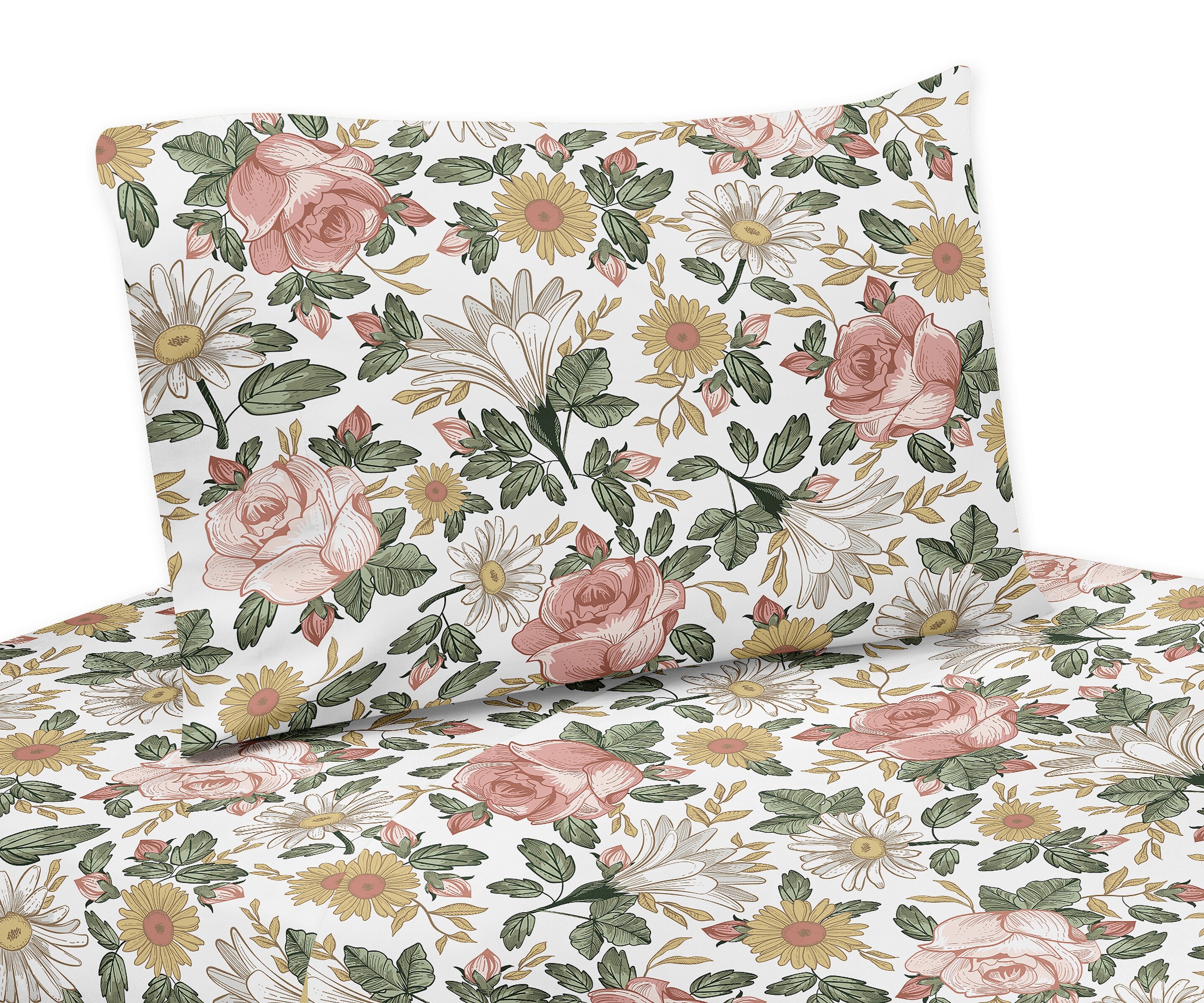 Sweet Jojo Designs Vintage Floral Queen Sheet Set Reviews Wayfair