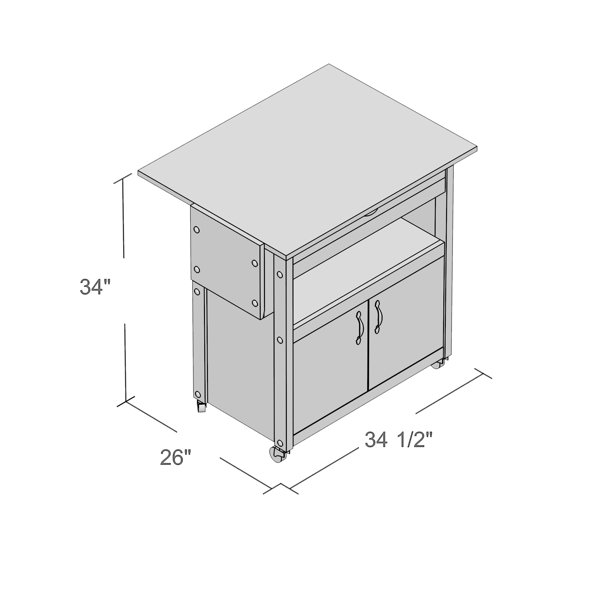 August Grove Allie Kitchen Cart with Wood & Reviews Wayfair