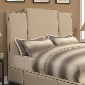 Belair Upholstered Beige Panel Headboard by Brayden Studio