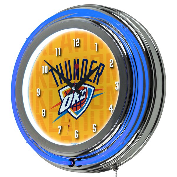 NBA City Neon 14.5 Wall Clock by Trademark Global