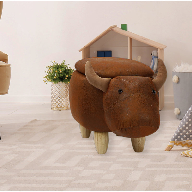 Bedroom Critter Sitters Dark Gray 14 Seat Height Animal Dog-Super Soft Plush-Durable Legs-Furniture for Nursery Playroom /& Living Room-D/écor Ottoman