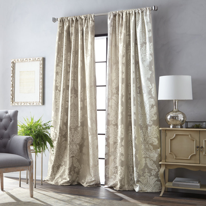 Martha Palermo Damask Room Darkening Rod Pocket Single Curtain Panel Reviews Wayfair Ca Martha Palermo Damask Room