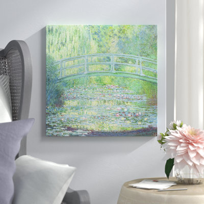'The Waterlily Pond with the Japanese Bridge' Painting Print on Wrapped Canvas Lark Manor Size: 26" H x 26" W x 0.75" D