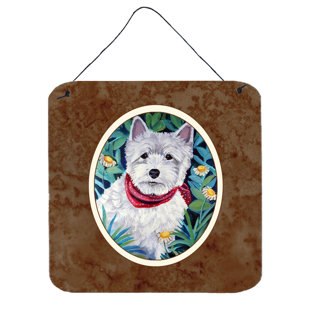 Set of 4 3dRose cst/_23301/_3 West Highland Terrier Westie Westie in Costume Witch Halloween Westie Dog-Ceramic Tile Coasters