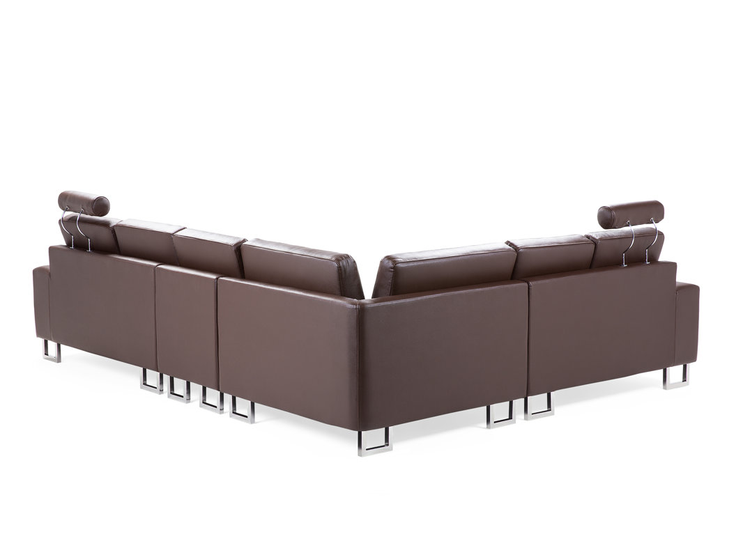 Velago Leather Sectional & Reviews Wayfair