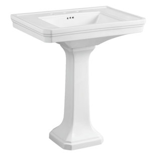 Cabinet Around Pedestal Sink Wayfair Victorian Ceramic 35 Pedestal Bathroom Sink With Overflow