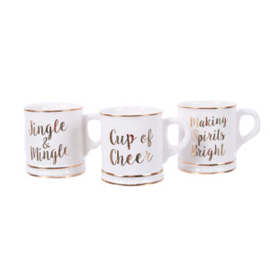 Sparkle and Shine Gold Foil Footed Mug Set