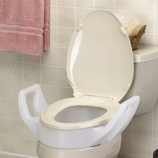 Elevated Raised Toilet Seat with Arms Standard by Maddak