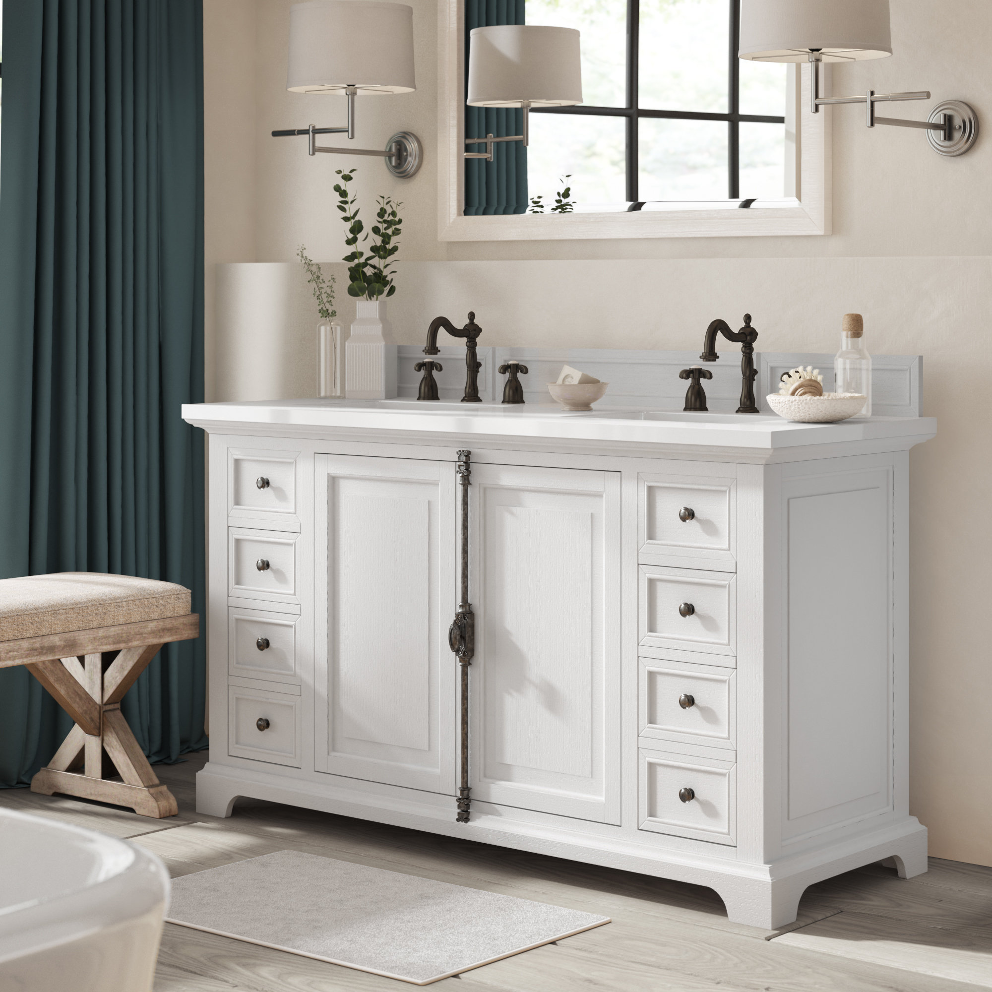 Darby Home Co Cuyuna 60 Double Bathroom Vanity Set Reviews