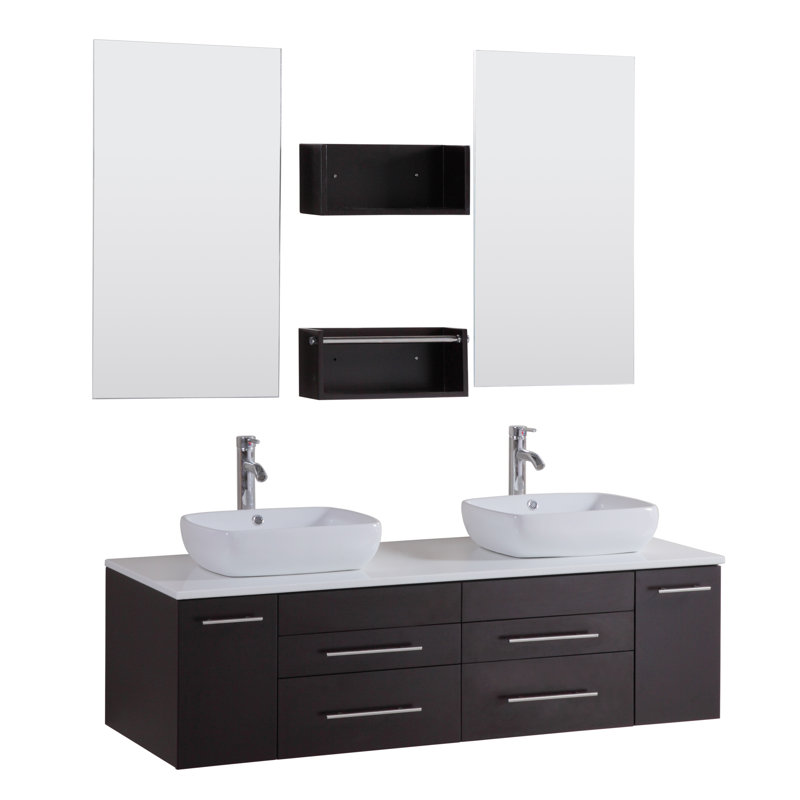 Kokols 24 Bathroom Vanity Set kokols 60" double floating bathroom vanity set with mirror Kokols 24 Bathroom Vanity Set kokols 60" double floating bathroom vanity set with mirror