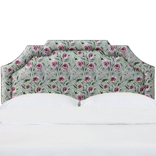 Erkerd Notched Border Upholstered Panel Headboard By One Allium Way Design