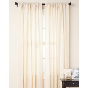 Solid Semi-Sheer Rod pocket Single Curtain Panel