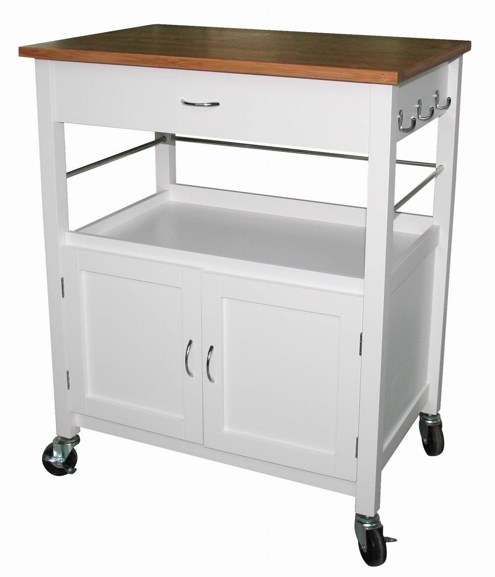 Andover Mills Kibler Kitchen Island Cart With Natural Butcher Block Bamboo Top Reviews Wayfairca