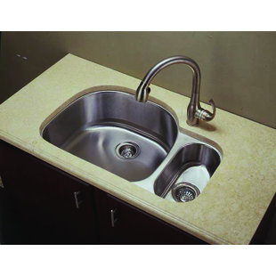 D Shaped Sink Wayfair 31 88 L X 20 13 W D Shape Double Undermount Kitchen Sink With Food Dispoal Bowl