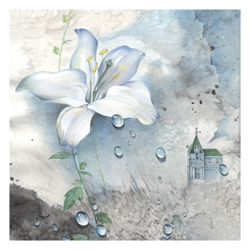 Tears of a Lily 1.92m x 1.92m Textured Matte Peel & Stick Mural East Urban Home