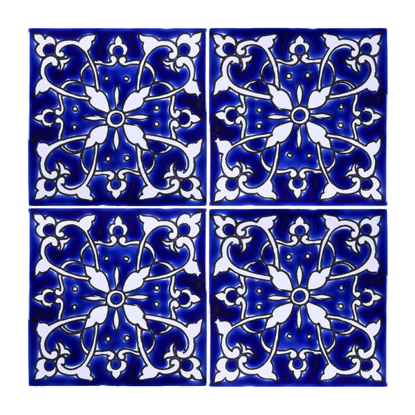 Made In The USA Decorative Floral Ceramic Wall Tile Backsplash KitchenBathroom Tiles 4x4 Tile Or 6x6 Tile Unique Ceramic Accent Tile