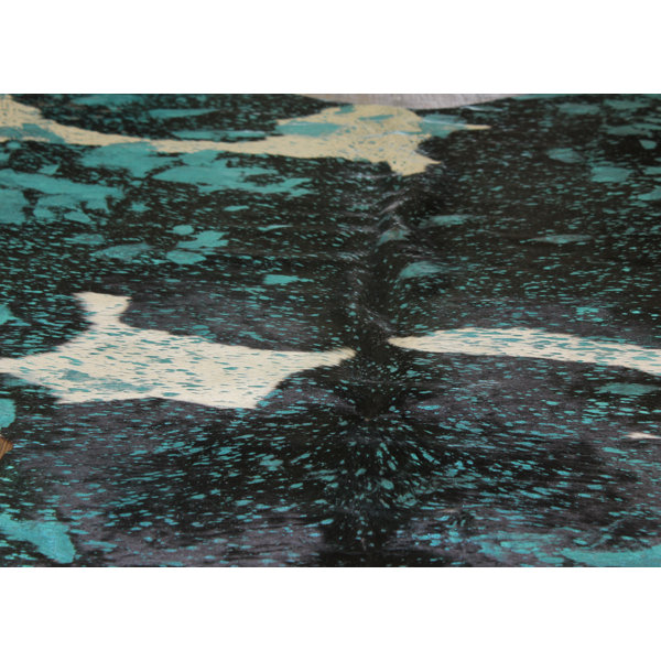 Winterbourne Down Handmade Cowhide Aqua/Blue Area Rug by Bloomsbury Market