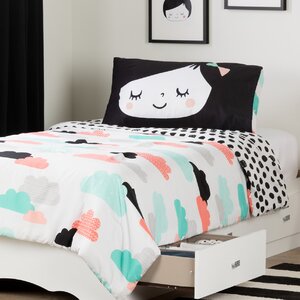 Tiara Twin Mate's Bed with Night Garden Comforter and Pillowcase