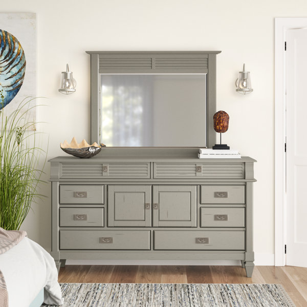 Great price Vasilikos Antique 8 Drawer Combo Dresser With Mirror By Beachcrest Home Read Reviews