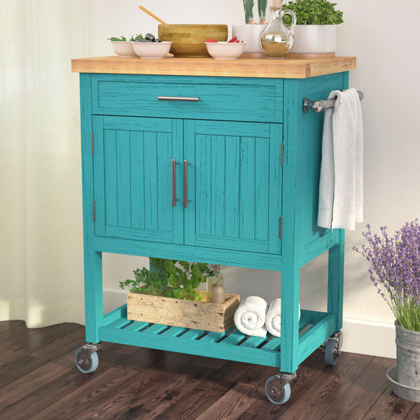 Matus Kitchen Cart Butcher Block By Highland Dunes New