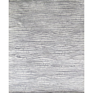 Silk Pile Bamboo Rug Wayfair Modern Rayon From Bamboo Silk Hand Knotted Silver Area Rug