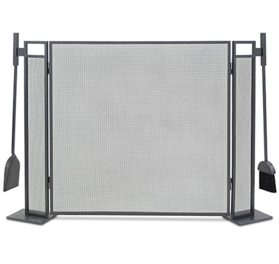 Blackshear 3 Panel Iron Fireplace Screen Pilgrim Hearth