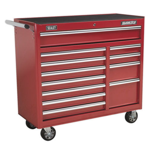 Sealey AP41120 Rollcab 12 Drawer with Ball Bearing Slides Heavy-Duty - Red