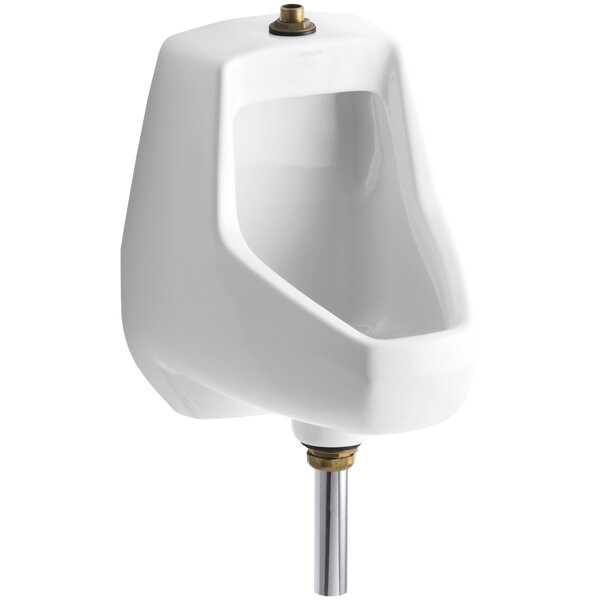 Underscore Washout Wall-Mount 1/2 GPF Urinal with Top Spud and Bottom Outlet for Exposed P-Trap by Kohler