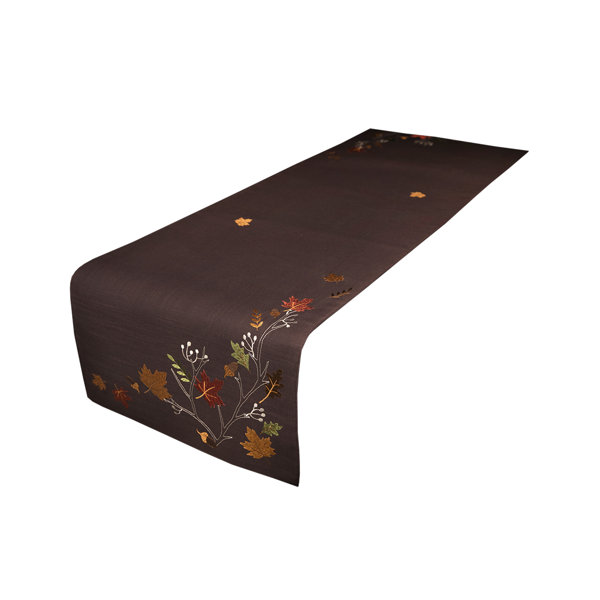 Dresden Branches Embroidered Fall Table Runner by Red Barrel Studio