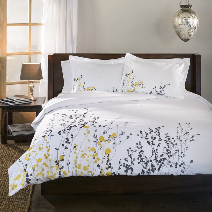 Winston Porter Hern Embroidered Reversible Duvet Cover Set