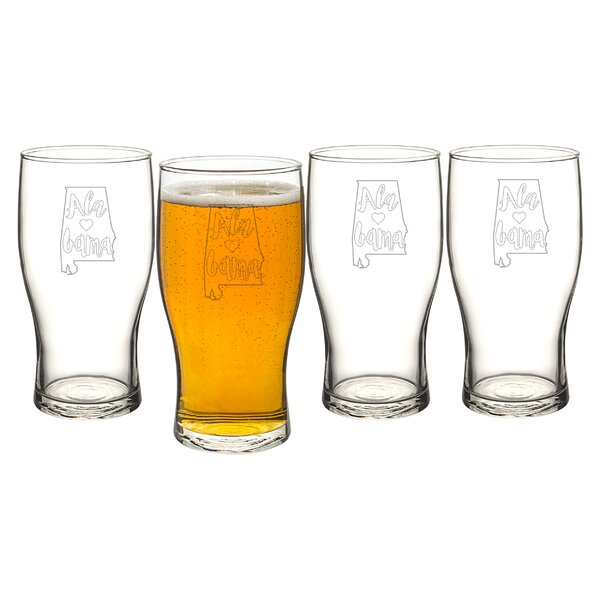 My State 19 oz. Beer Pilsner Glass (Set of 4) by Cathys Concepts