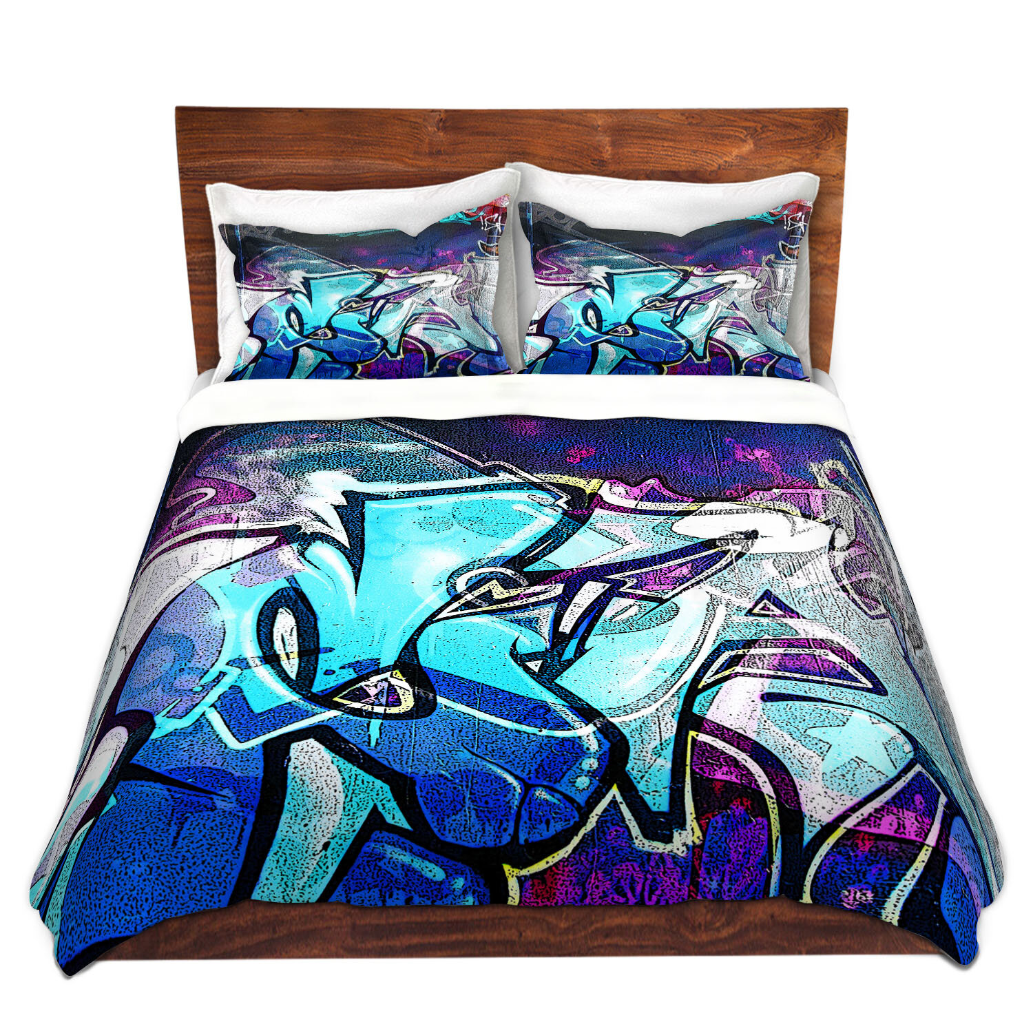 Ebern Designs Smyth Martin Taylor Graffiti Microfiber Duvet Cover