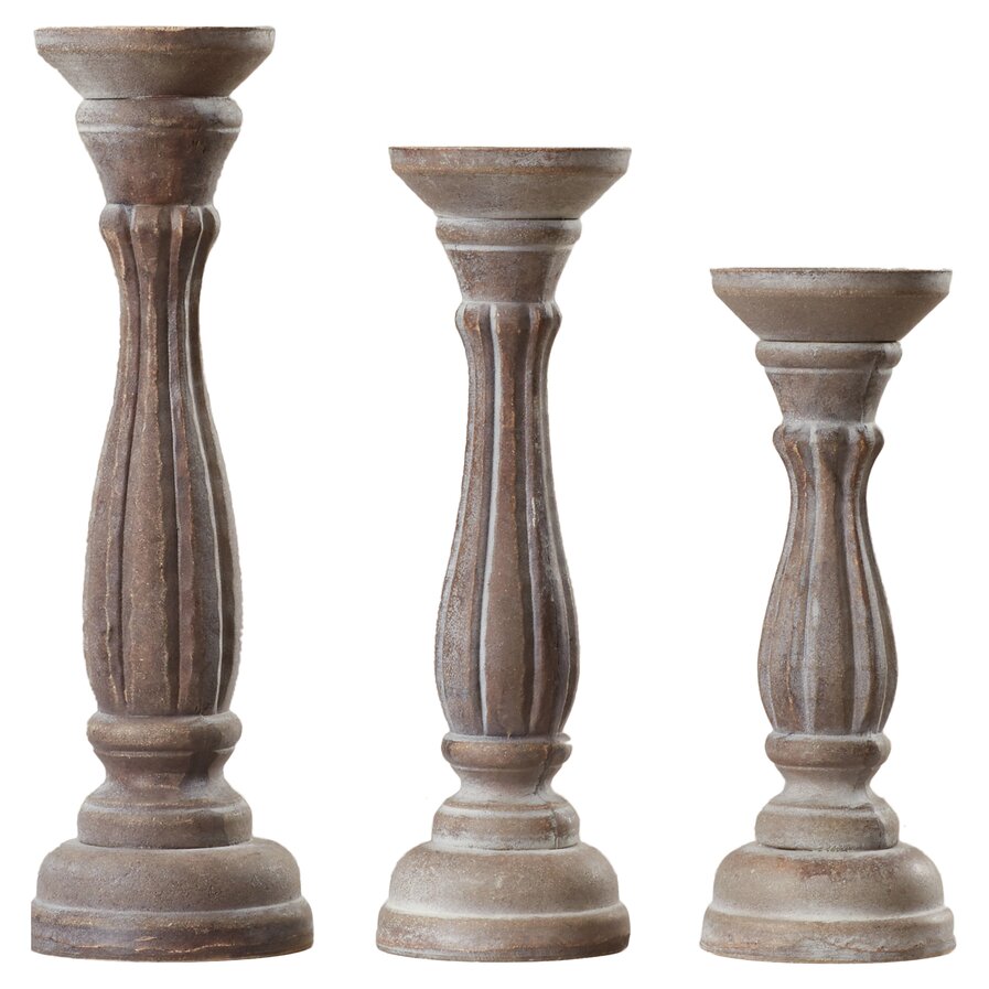 3 Piece Pillar Candlestick Set