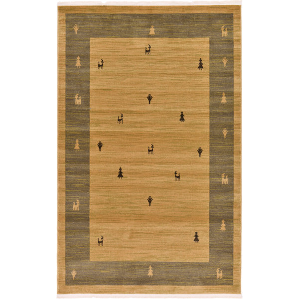 Jan Traditional Tan Area Rug by Bloomsbury Market