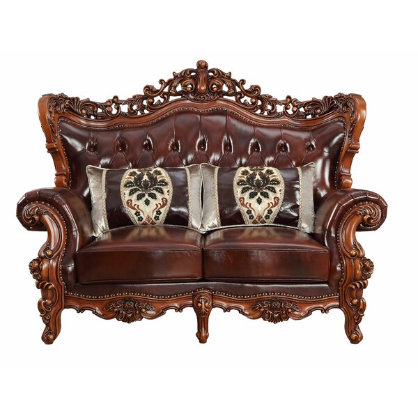 Misael Leather Loveseat By Astoria Grand