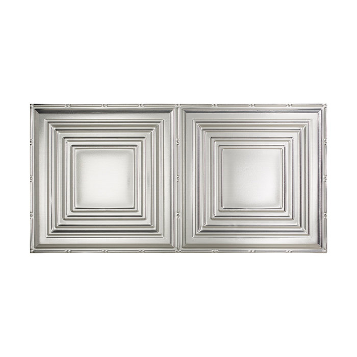 Traditional 3 2 Ft X 4 Ft Glue Up Ceiling Tile In Brushed Aluminum