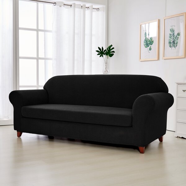 Jacquard Box Cushion Sofa Slipcover By Red Barrel Studio