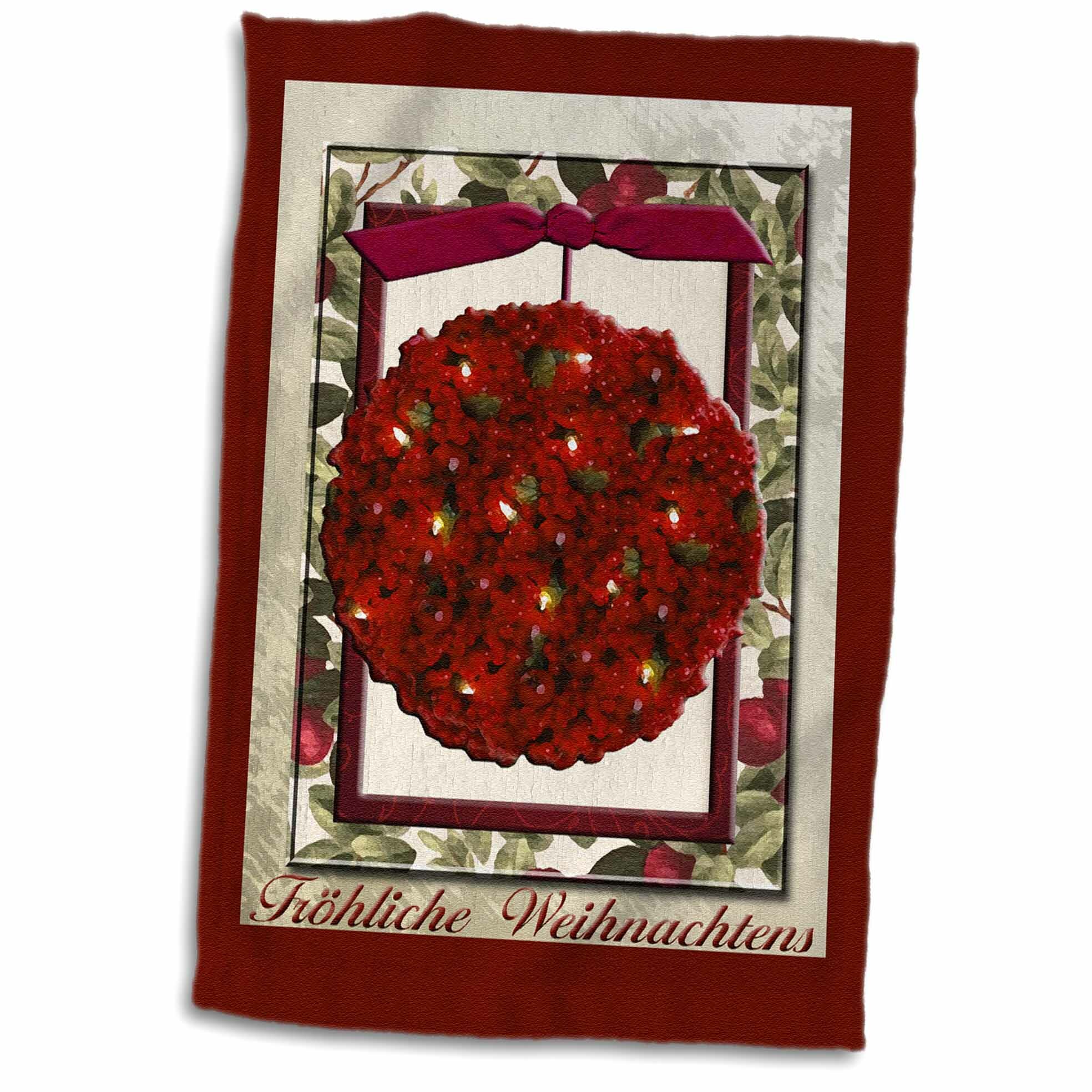 Symple Stuff Frohe Weihnachten Merry Christmas In German Cranberry Ornament Towel Wayfair