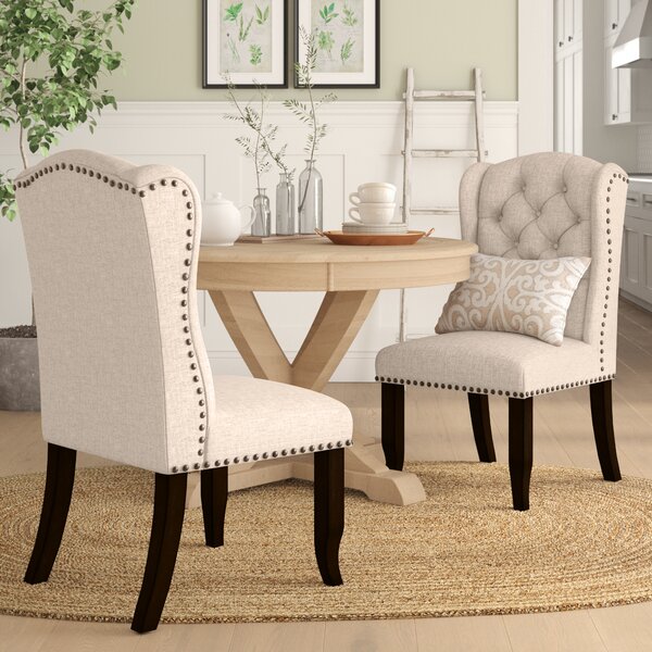 Calila Tufted Upholstered Wingback Side Chair In Beige (Set Of 2) By Birch Lane™ Heritage