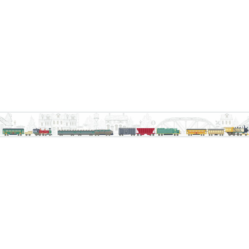 Zoomie Kids Laub All Aboard Removable 1 5 X 15 Wallpaper Border