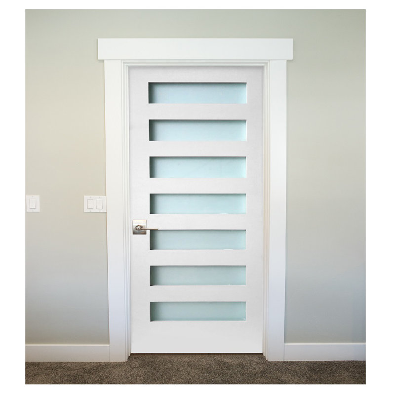 Stiledoors Satin Etch Glass Seven Lite Slab Door Reviews Wayfair