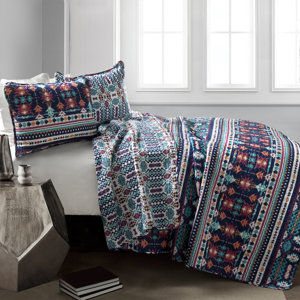 Zagora Cotton 3 Piece Reversible Coverlet Set