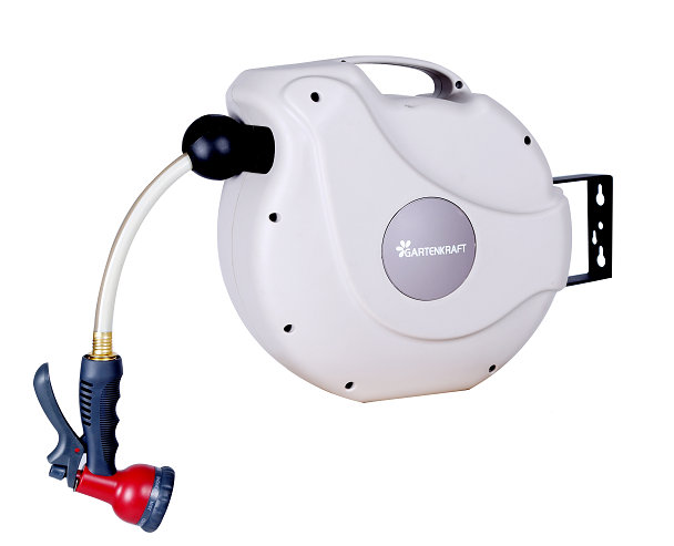 Gartenkraft Plastic Wall Mounted Hose Reel With Automatic Rewind Reviews Wayfair